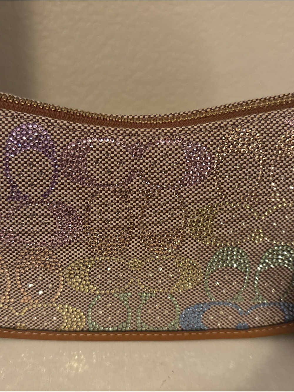 Coach Multicolor Signature Canvas Crossbody Pouch in Pastel Hues